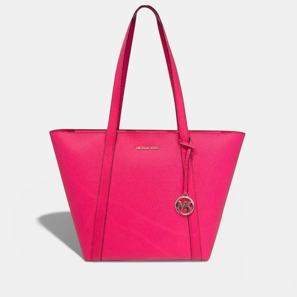 Michael Kors Handbags - Michael Kors Pratt Lg Pink Tote Electric Pink